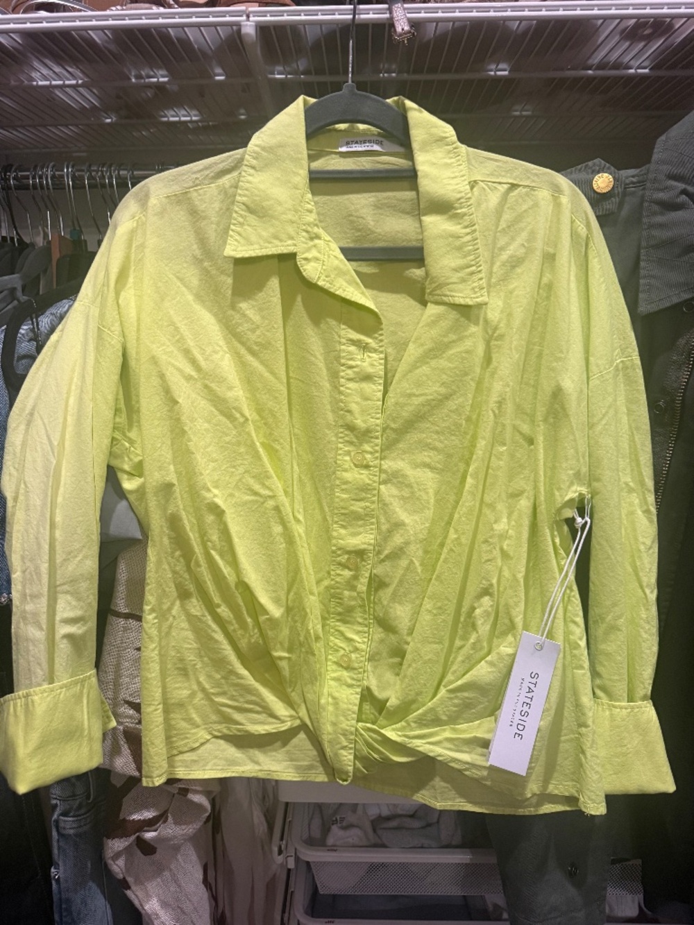 Stateside neon button up xs